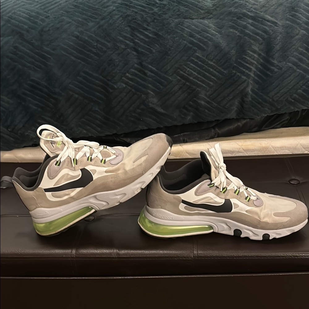 Nike Air Max 270 React Sneakers - Gray and Green